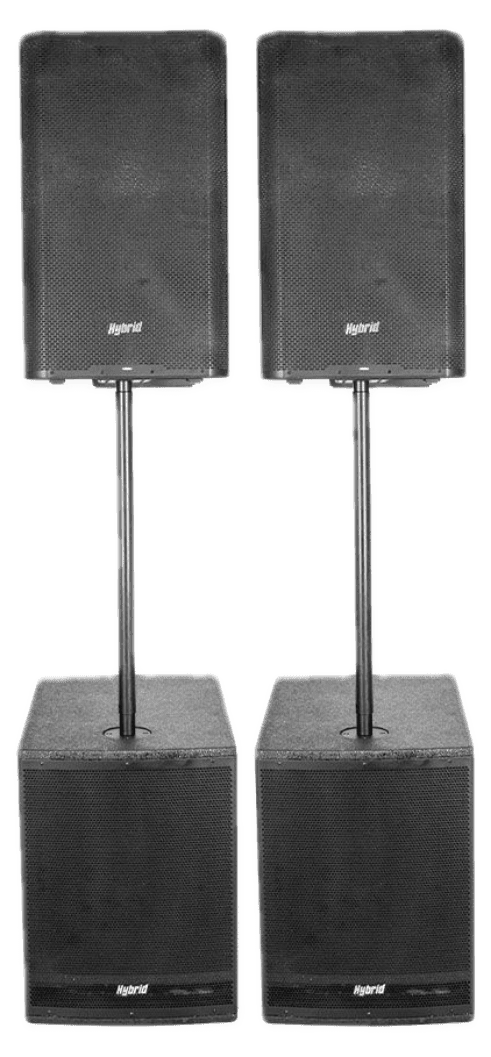 Comhyb013 hybrid bass bins and full range speakers. professional sound